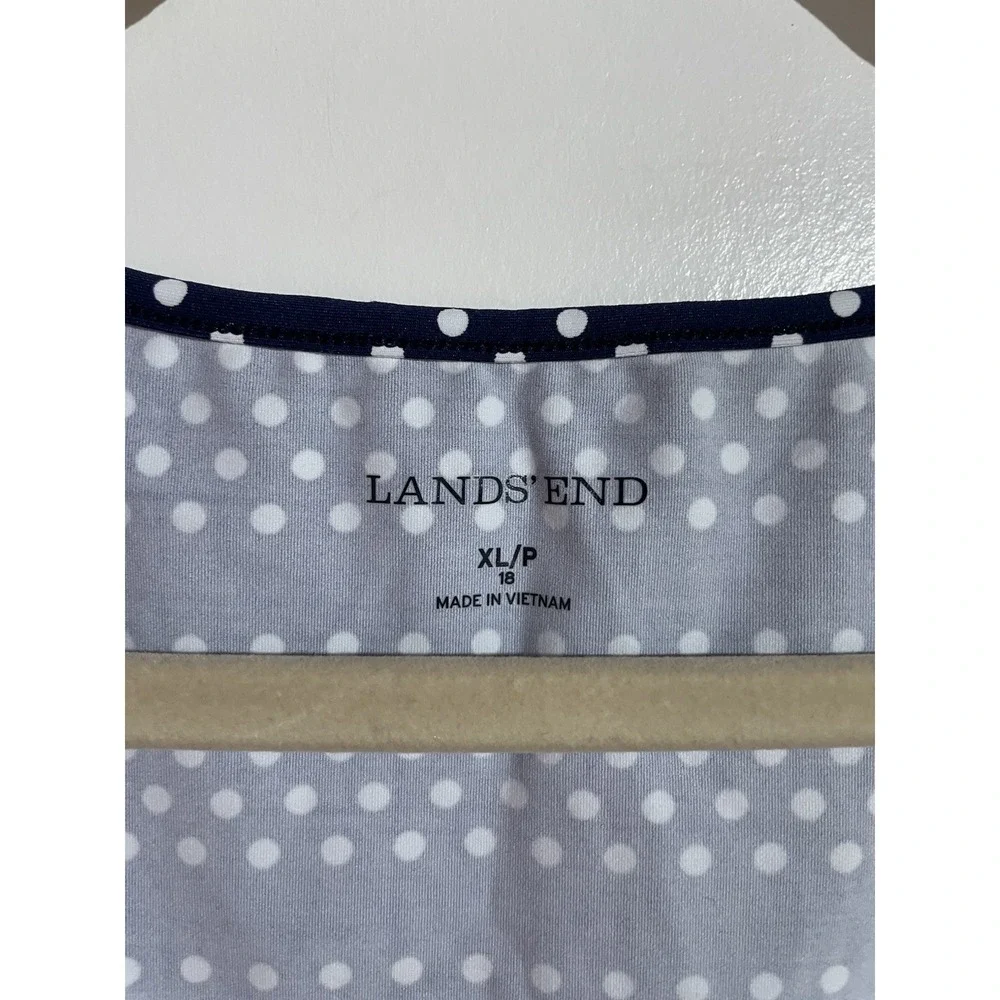 Lands End Swim Dress XL/P Blue Cover Up Beachy Vacation Resort Cruise UPF‎